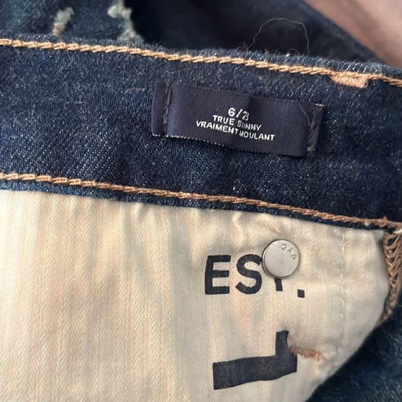 Gap High Rise True Skinny Jeans Dark Wash - Picture 5 of 5